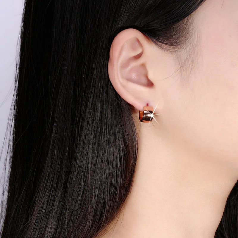 Punk Rock Silver Hoop Earrings for Women