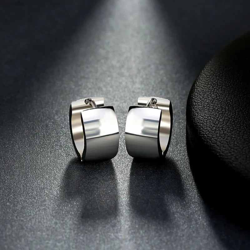 Punk Rock Silver Hoop Earrings for Women