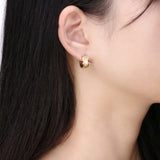 316L Stainless Steel Hoop Earrings with CZ Stone Punk Style Small Earrings