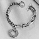 Stainless Steel Heart Flower Bracelet Wedding Jewelry