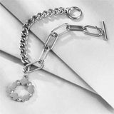 Stainless Steel Heart Flower Bracelet Wedding Jewelry