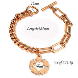 Stainless Steel Heart Flower Bracelet Wedding Jewelry