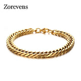 Gold Stainless Steel Hand Chain Bracelet for Men