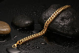 Gold Stainless Steel Hand Chain Bracelet for Men