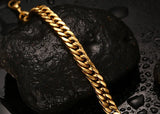 Gold Stainless Steel Hand Chain Bracelet for Men
