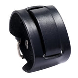Punk Brown Leather Cuff Bracelet for Men