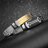 Gold Cross Bracelet Stainless Steel Men Jewelry