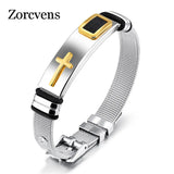 Gold Cross Bracelet Stainless Steel Men Jewelry
