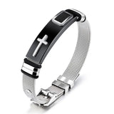 Gold Cross Bracelet Stainless Steel Men Jewelry