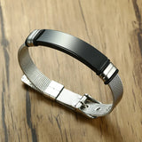 Punk Men Christian Scriptures Bracelet Silver Wristband Stainless Steel
