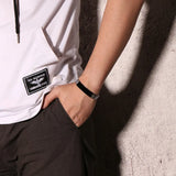 Punk Men Christian Scriptures Bracelet Silver Wristband Stainless Steel