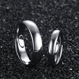 Silver Tungsten Carbide Wedding Band Engagement Ring for Couple
