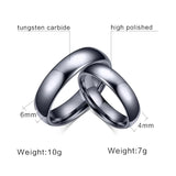 Silver Tungsten Carbide Wedding Band Engagement Ring for Couple