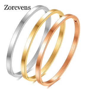 4mm Stainless Steel Thin Bangle Bracelet Glossy Stackable for Women