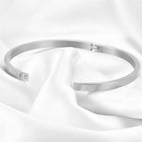4mm Stainless Steel Thin Bangle Bracelet Glossy Stackable for Women