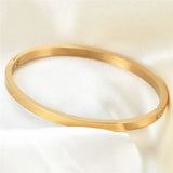 4mm Stainless Steel Thin Bangle Bracelet Glossy Stackable for Women