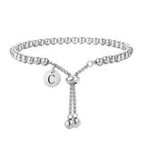 A-Z Letter Bracelet Stainless Steel Charm Beads Jewelry