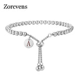 A-Z Letter Bracelet Stainless Steel Charm Beads Jewelry
