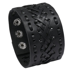 Woven Leather Bracelet Men Bangle Jewelry Gift