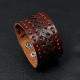Woven Leather Bracelet Men Bangle Jewelry Gift