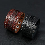 Woven Leather Bracelet Men Bangle Jewelry Gift