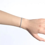 Zircon Stainless Steel Bracelet Crystal Silver Bangle