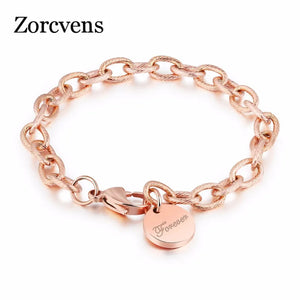Stainless Steel Forever Love Charm Bracelet for Women Rose Birthday Gift