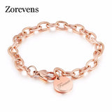 Stainless Steel Forever Love Charm Bracelet for Women Rose Birthday Gift