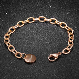 Stainless Steel Forever Love Charm Bracelet for Women Rose Birthday Gift