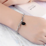 Stainless Steel Forever Love Charm Bracelet for Women Rose Birthday Gift