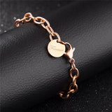 Stainless Steel Forever Love Charm Bracelet for Women Rose Birthday Gift