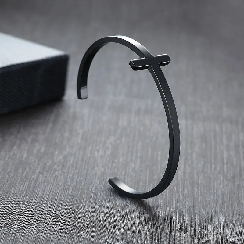 Punk Vintage Stainless Steel Cross Bracelets Bangle