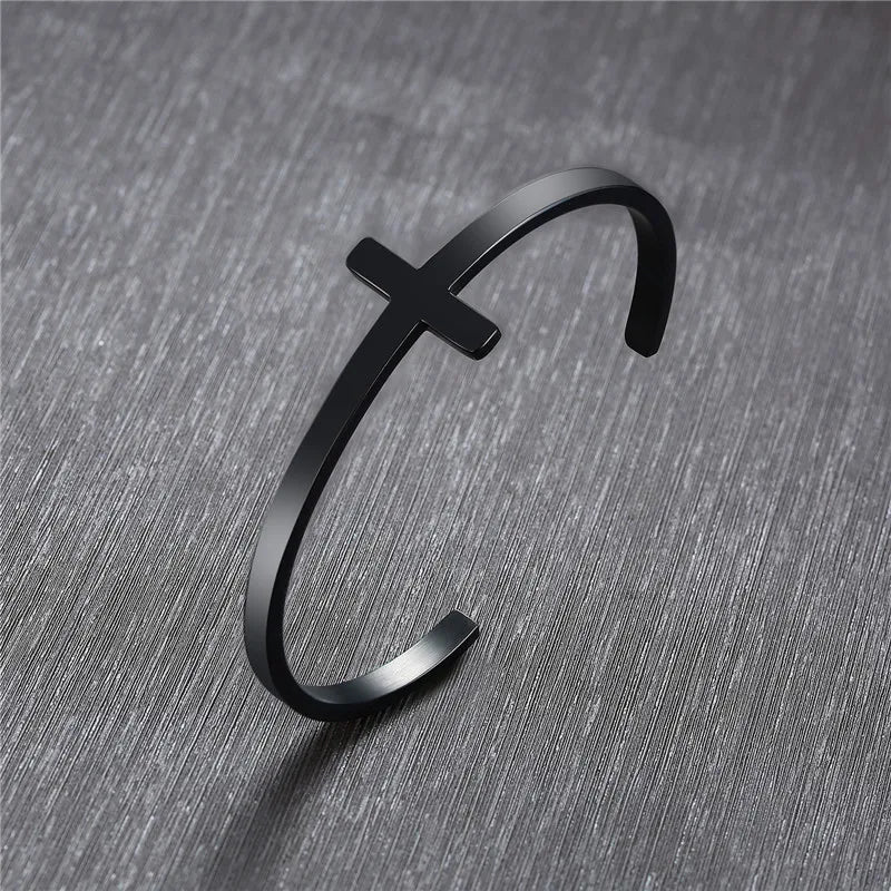 Punk Vintage Stainless Steel Cross Bracelets Bangle