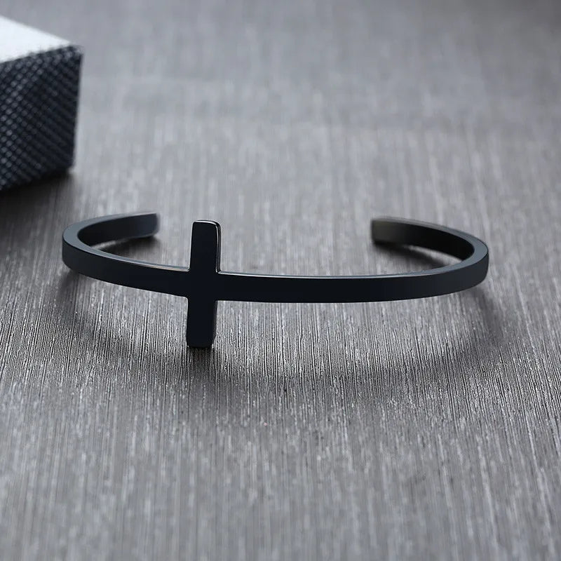 Punk Vintage Stainless Steel Cross Bracelets Bangle