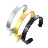 Classic Stainless Steel Bangle Cuff Bracelet Personalized Name Birthday Gift