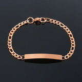 Engrave Name Date ID Bracelet Silver Stainless Steel