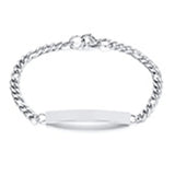 Engrave Name Date ID Bracelet Silver Stainless Steel