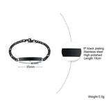Engrave Name Date ID Bracelet Silver Stainless Steel