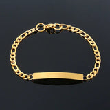 Engrave Name Date ID Bracelet Silver Stainless Steel