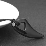 Stainless Steel Necklace Bull Horn Man Jewelry Punk Biker Men's Pendants