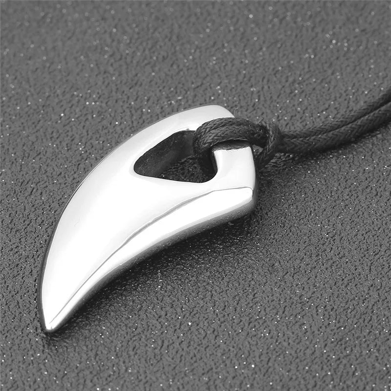 Stainless Steel Necklace Bull Horn Man Jewelry Punk Biker Men's Pendants