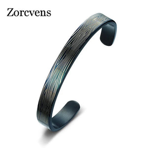 Mens Punk Stainless Steel Cuff Bangle Bracelet 9mm