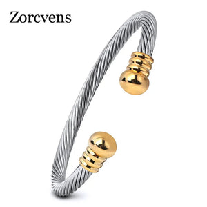 Twisting Line Stainless Steel Bracelets for Women