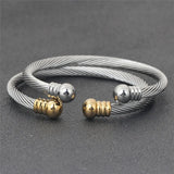 Twisting Line Stainless Steel Bracelets for Women
