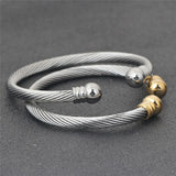 Twisting Line Stainless Steel Bracelets for Women
