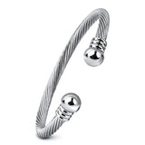 Twisting Line Stainless Steel Bracelets for Women