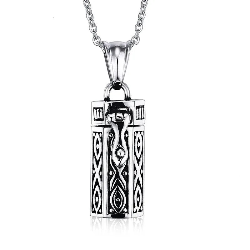 Memorial Cremation Urn Ashes Holder Pendant Necklace Stainless Steel