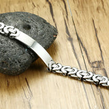 316L Stainless Steel Byzantine Chain Bracelet Bangle 6/8/11mm