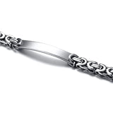 316L Stainless Steel Byzantine Chain Bracelet Bangle 6/8/11mm