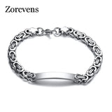 316L Stainless Steel Byzantine Chain Bracelet Bangle 6/8/11mm